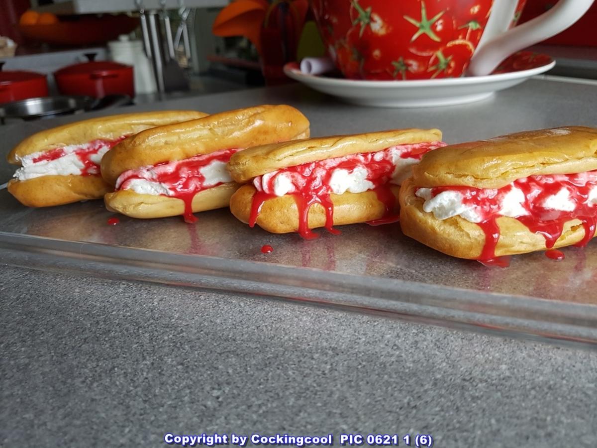 &amp;quot;Eclairs&amp;quot; Liebesknochen mit Vanillecreme - Rezept - kochbar.de