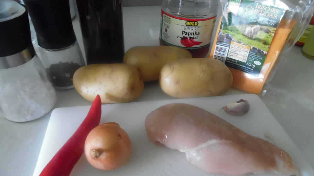 Chicken Potatoes mit Paprika-Rahm-Dip - Rezept - Bild Nr. 5737