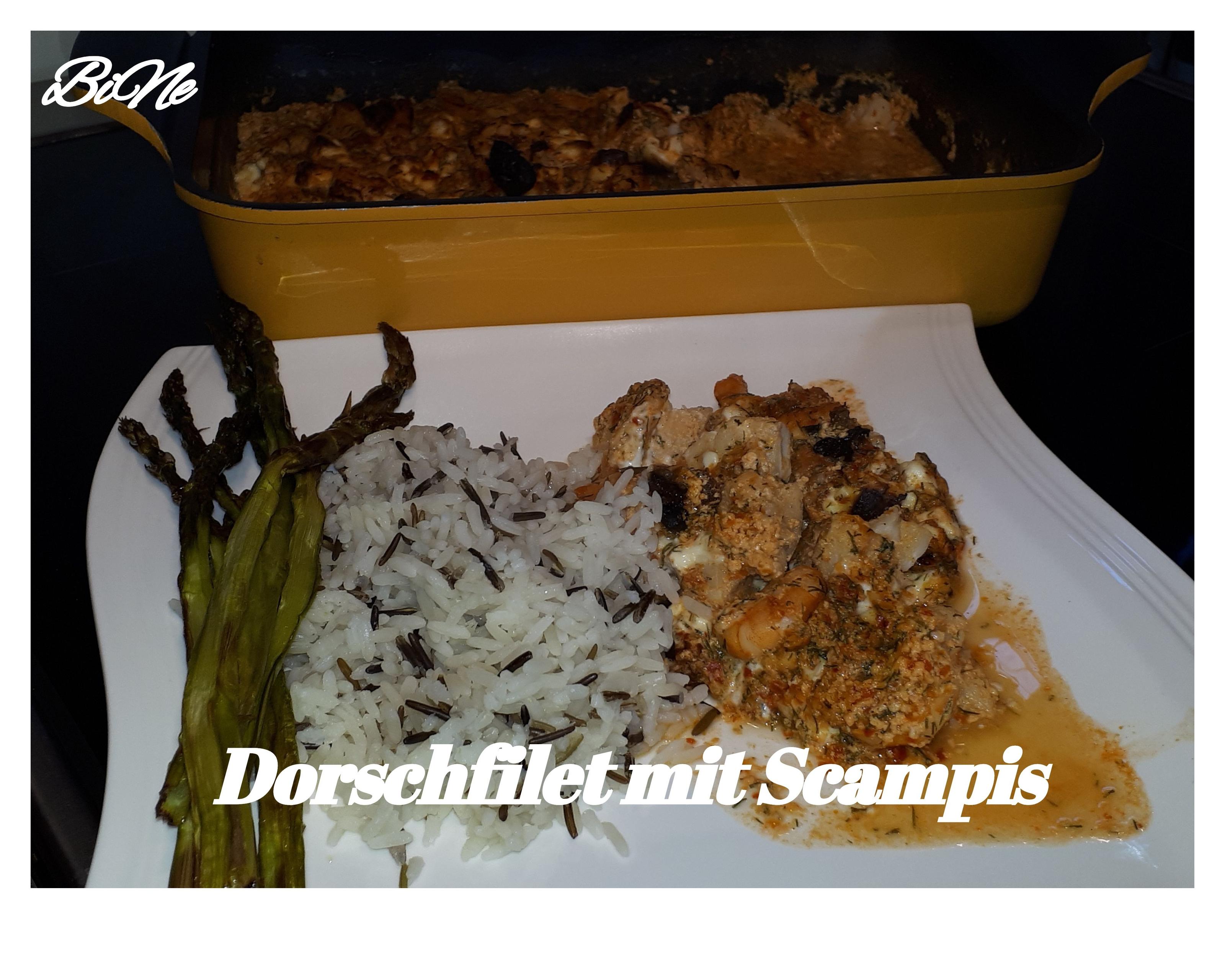 Bilder für BiNe` S DORSCHFILET MIT SCAMPIS - Rezept