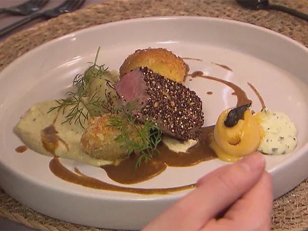 Lammrücken in Quinoakruste mit Dukkah, Fenchel mal 2 und Kartoffel Praline - Rezept - Bild Nr. 3