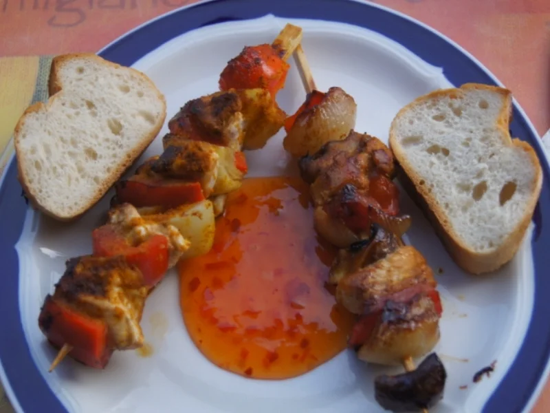 Rezept: Hähnchenbrustfilet-Gemüse-Spieße Bild Nr. 5759 Hähnchenbrustfilet-Gemüse-Spieße - Rezept - Bild Nr. 5759