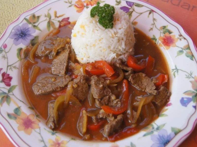 Rindfleisch Szechuan Art mit gebratenen Eier-Reis - Rezept - Bild Nr. 5778