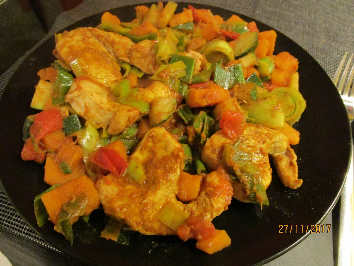 Gemüsepfanne mit Putenmedaillons - Rezept - Bild Nr. 5814