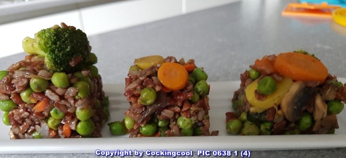 Gebratener roter Reis mit Gemüse - Rezept - Bild Nr. 5826