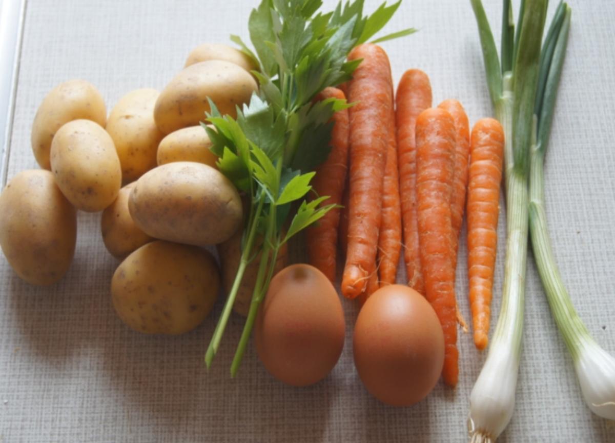 Kartoffeln mit Snack-Möhren in pikanter Sauce und Ei - Rezept - Bild Nr. 5824