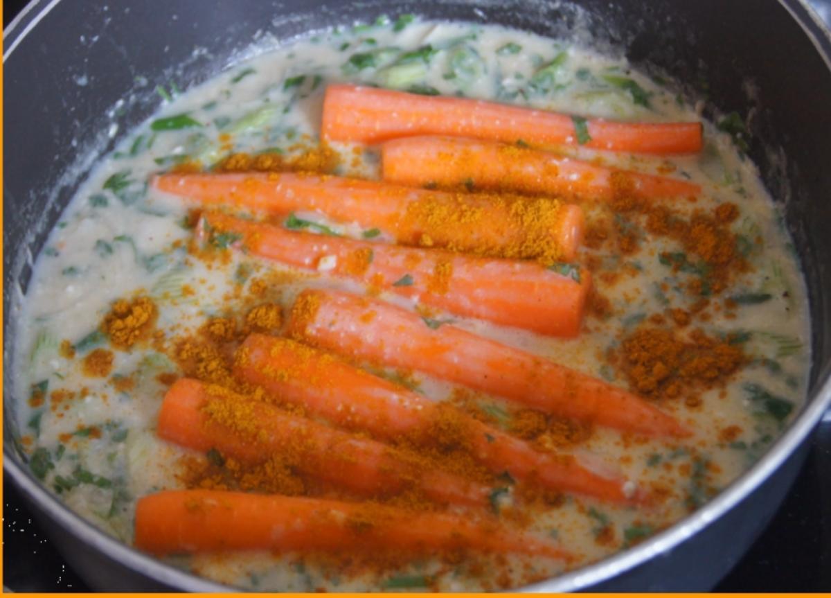 Kartoffeln mit Snack-Möhren in pikanter Sauce und Ei - Rezept - Bild Nr. 5831