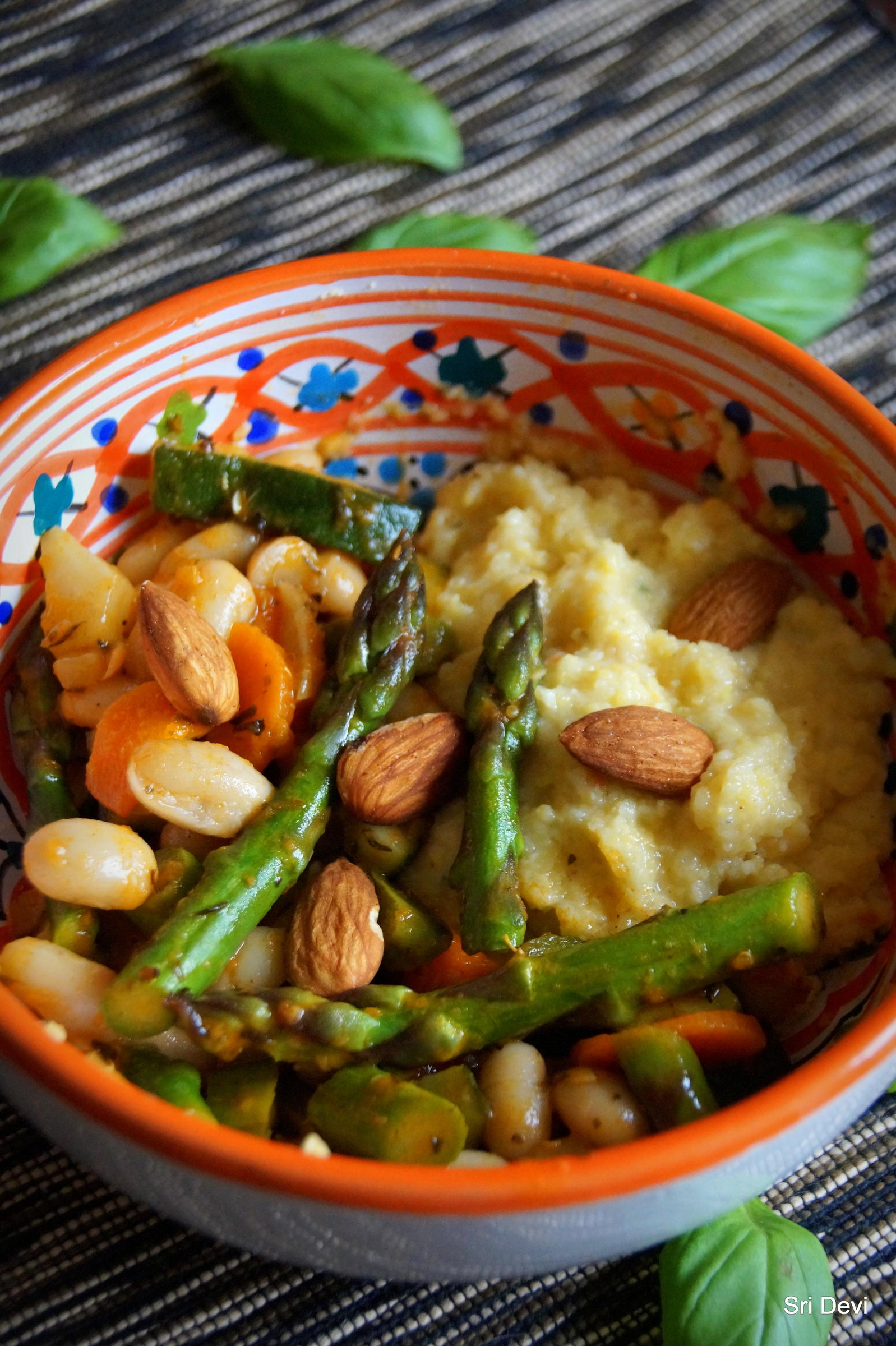 Spargel-Gemüse mit Ziegenkäse-Polenta - Rezept Eingereicht von Sri_Devi