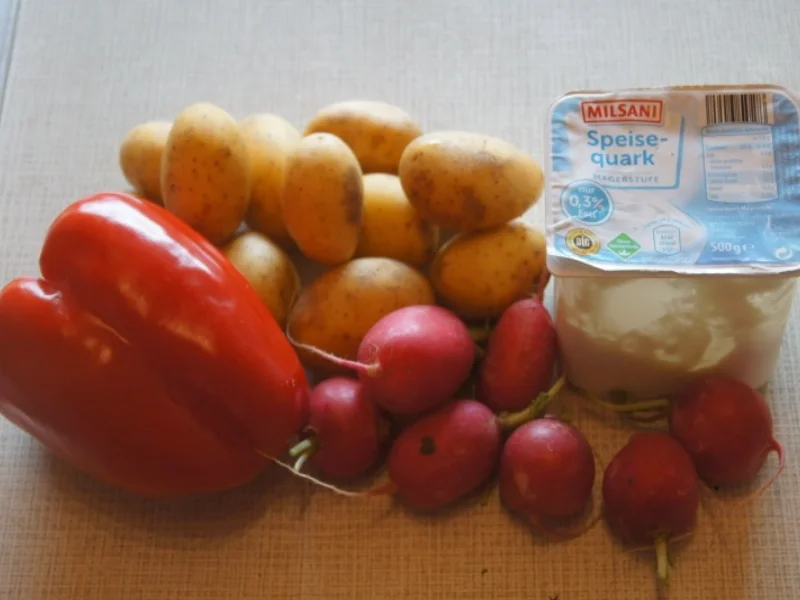 Kartoffeln mit Paprika-Curry-Quark und Radieschen - Rezept - Bild Nr. 5824