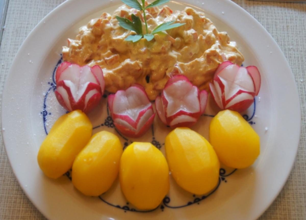 Kartoffeln mit Paprika-Curry-Quark und Radieschen - Rezept - Bild Nr. 5829