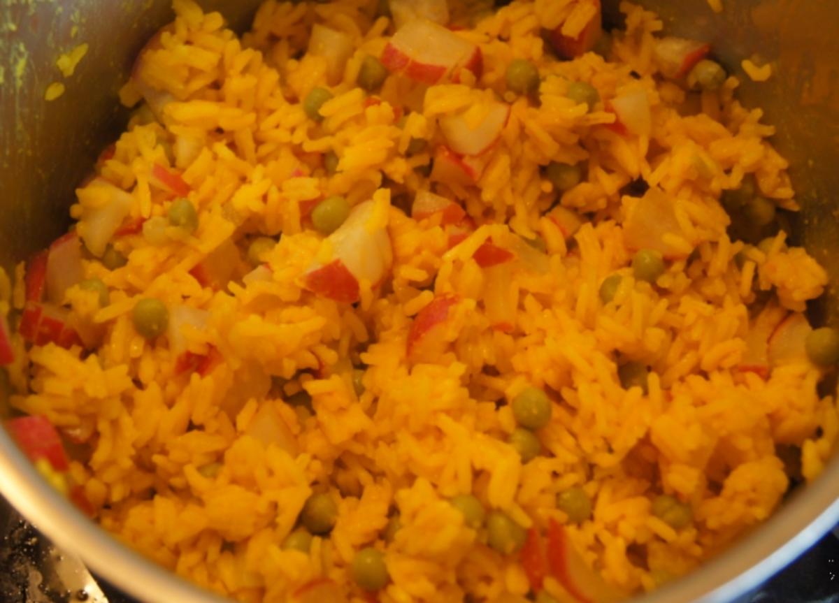 Gelber Reis mit Radieschen und Erbsen - Rezept - Bild Nr. 5839
