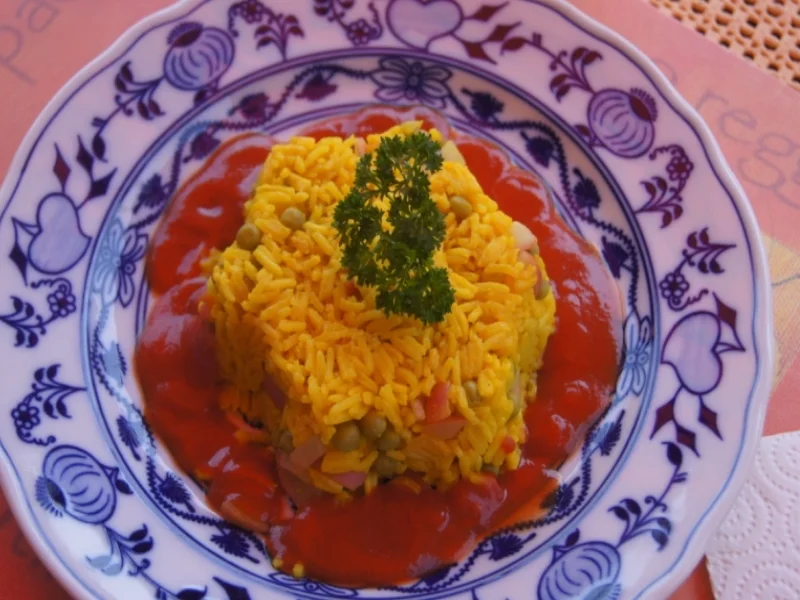 Gelber Reis mit Radieschen und Erbsen - Rezept - Bild Nr. 5840