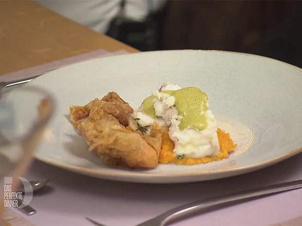 Rezept: Gebratener Seeteufel mit Süßkartoffel-Wan-Tan Bild Nr. 2 Gebratener Seeteufel mit Süßkartoffel-Wan-Tan - Rezept - Bild Nr. 2