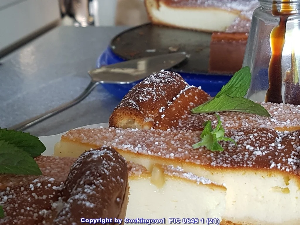 "Käsekuchen" mit Schokoladensirup als T(D)ropping - Rezept - Bild Nr. 5842