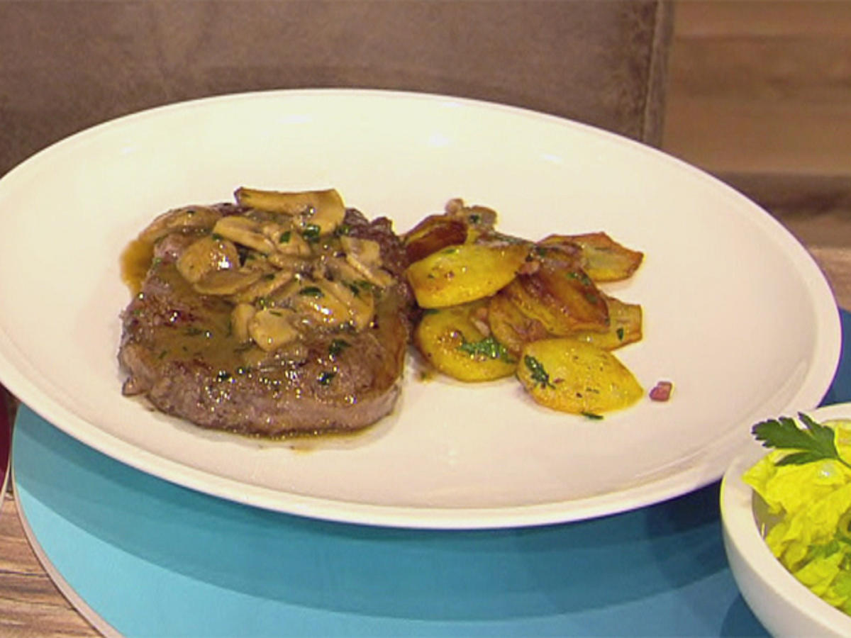 Entrecôte mit Bratkartoffeln und Salat (Blick in Trettls Topf) - Rezept - Bild Nr. 2