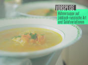 Hähnchensuppe mit Nudeln, Salat "Olivje", süßer Rote-Bete-Salat, Käse-Salat - Rezept - Bild Nr. 5887