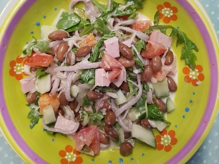 Rezept: Wachtelbohnen Salat heute als Hauptspeise Bild Nr. 5924 Wachtelbohnen Salat heute als Hauptspeise - Rezept - Bild Nr. 5924