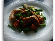 Geröstel mit Secreto Iberico,Pfifferlingen und grünem Spargel - Rezept - Bild Nr. 5911