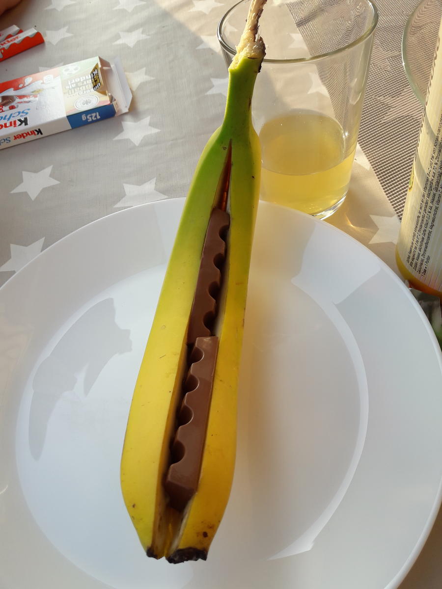 Grill-Banane mit Kinderschokolade - Rezept - Bild Nr. 5944