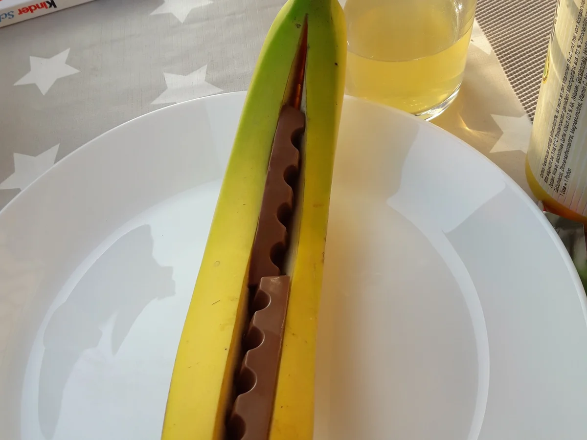 Grill-Banane mit Kinderschokolade - Rezept - Bild Nr. 5944