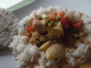 Fisch-Kokos-Curry (scharf) mit Jasminreis und Chapati - Rezept - Bild Nr. 5973