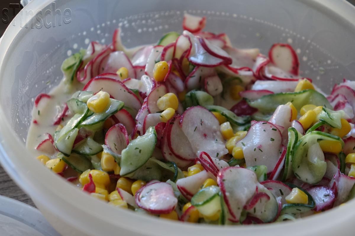 Gurken-Radieschensalat mit Mais - Rezept - Bild Nr. 5994