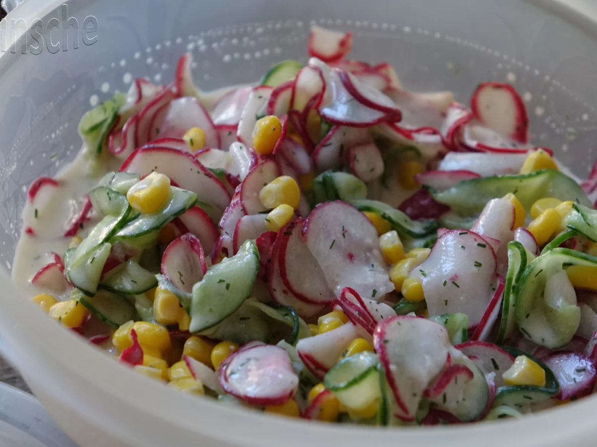 Gurken-Radieschensalat mit Mais - Rezept - Bild Nr. 5994