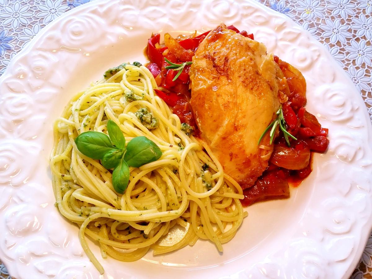 Pesto Genovese mit Spaghetti - Rezept - Bild Nr. 6062