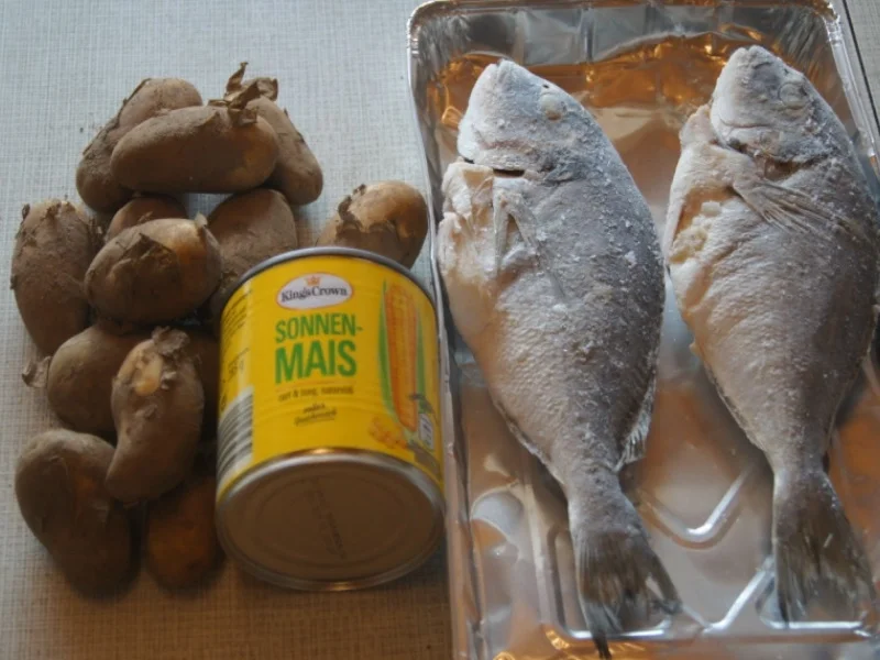 Rezept: Dorade mit Buttermais und gelben Kartoffelstampf Bild Nr. 6061 Dorade mit Buttermais und gelben Kartoffelstampf - Rezept - Bild Nr. 6061