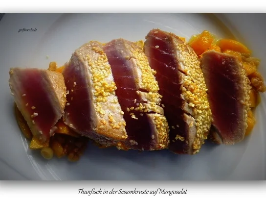 Rezept: Thunfisch auf Mangosalat Bild Nr. 6064 Thunfisch auf Mangosalat - Rezept - Bild Nr. 6064