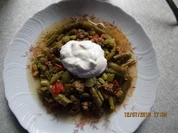 Eintopf: Grüne Bohnen mit Tomaten, Gurken und Hack - Rezept - Bild Nr. 6075