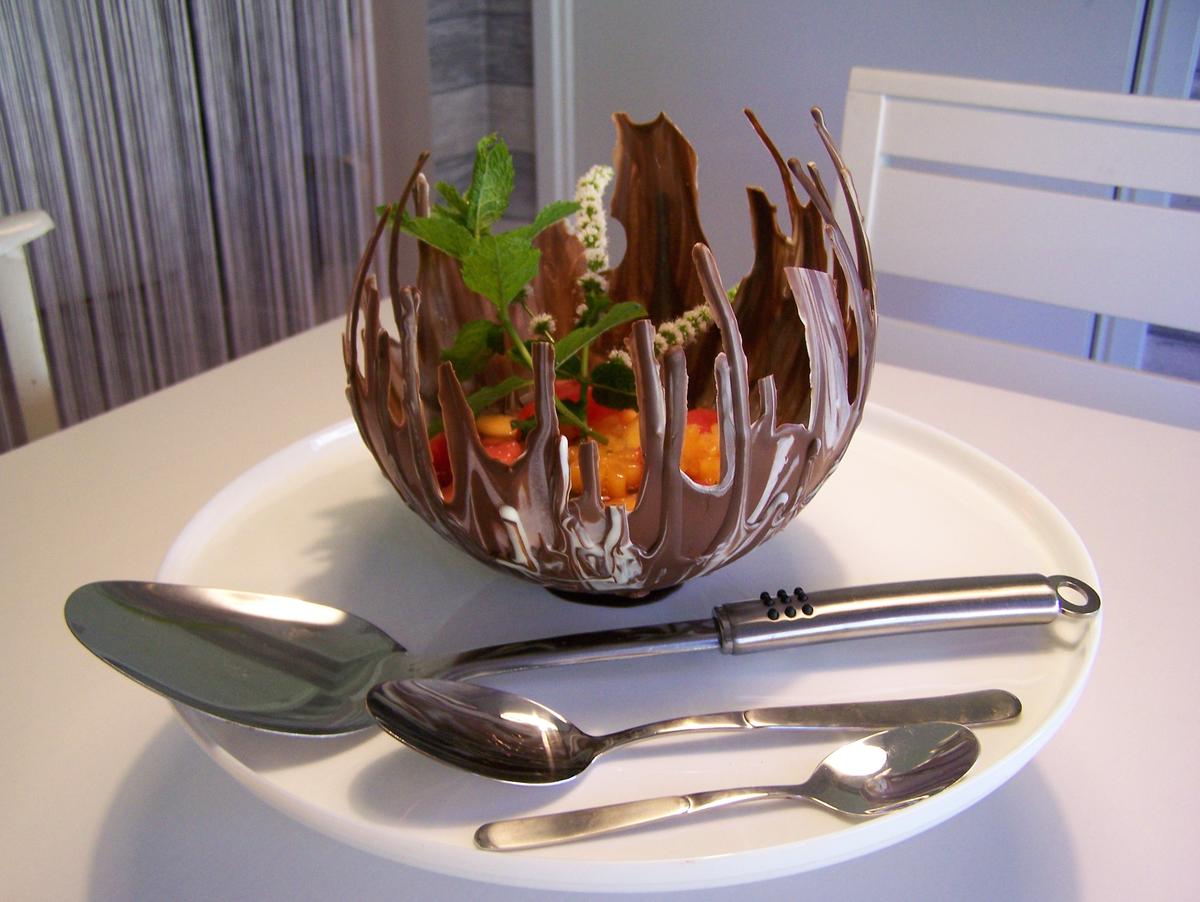 Melonefiguren in schokoladiger Schale - Rezept - Bild Nr. 6084