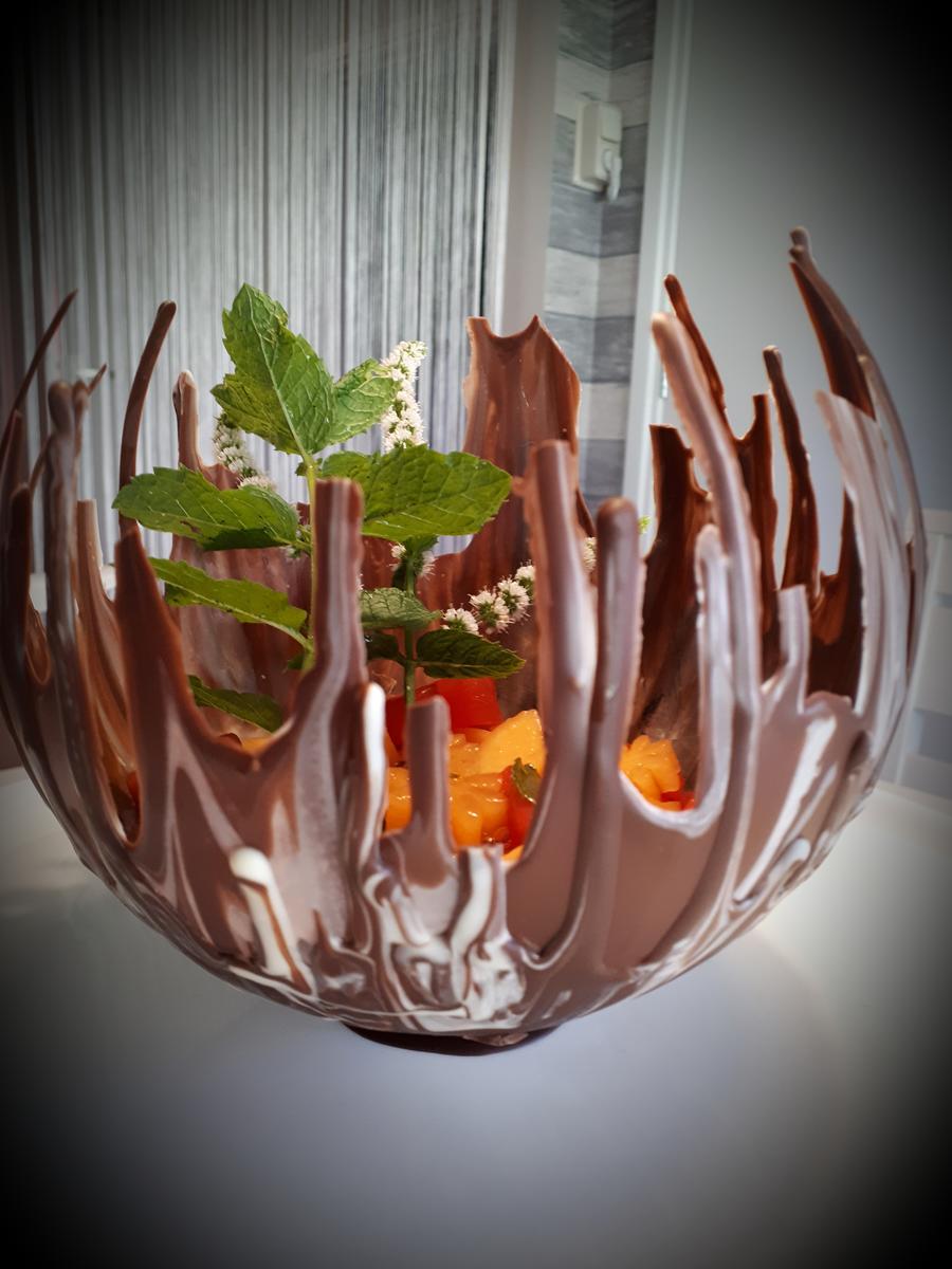 Melonefiguren in schokoladiger Schale - Rezept - Bild Nr. 6089