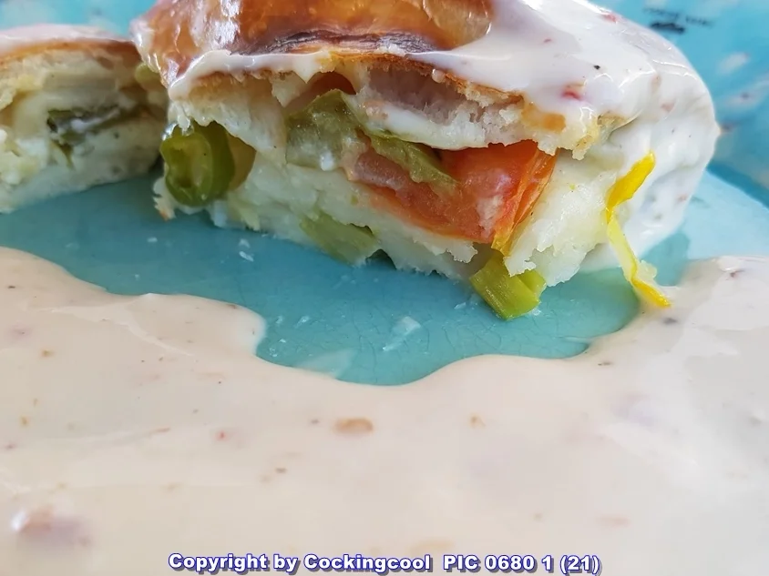 Pizza Brotteig deftig gefüllt mit Gemüse dazu FETA Stick`s - Rezept - Bild Nr. 6096