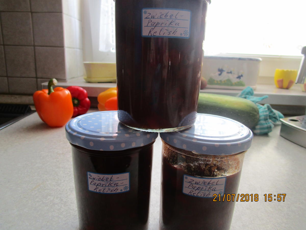 Eingemachtes: Relish aus Zwiebeln und roter Paprika - Rezept - Bild Nr. 6096