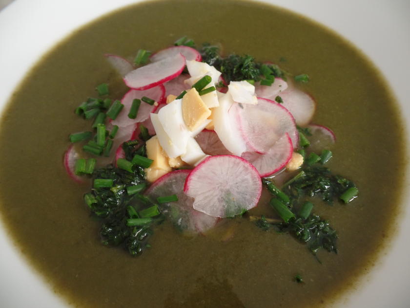 Spinatsuppe mit Ei und Radieschen - einfach - von Sheeva1960