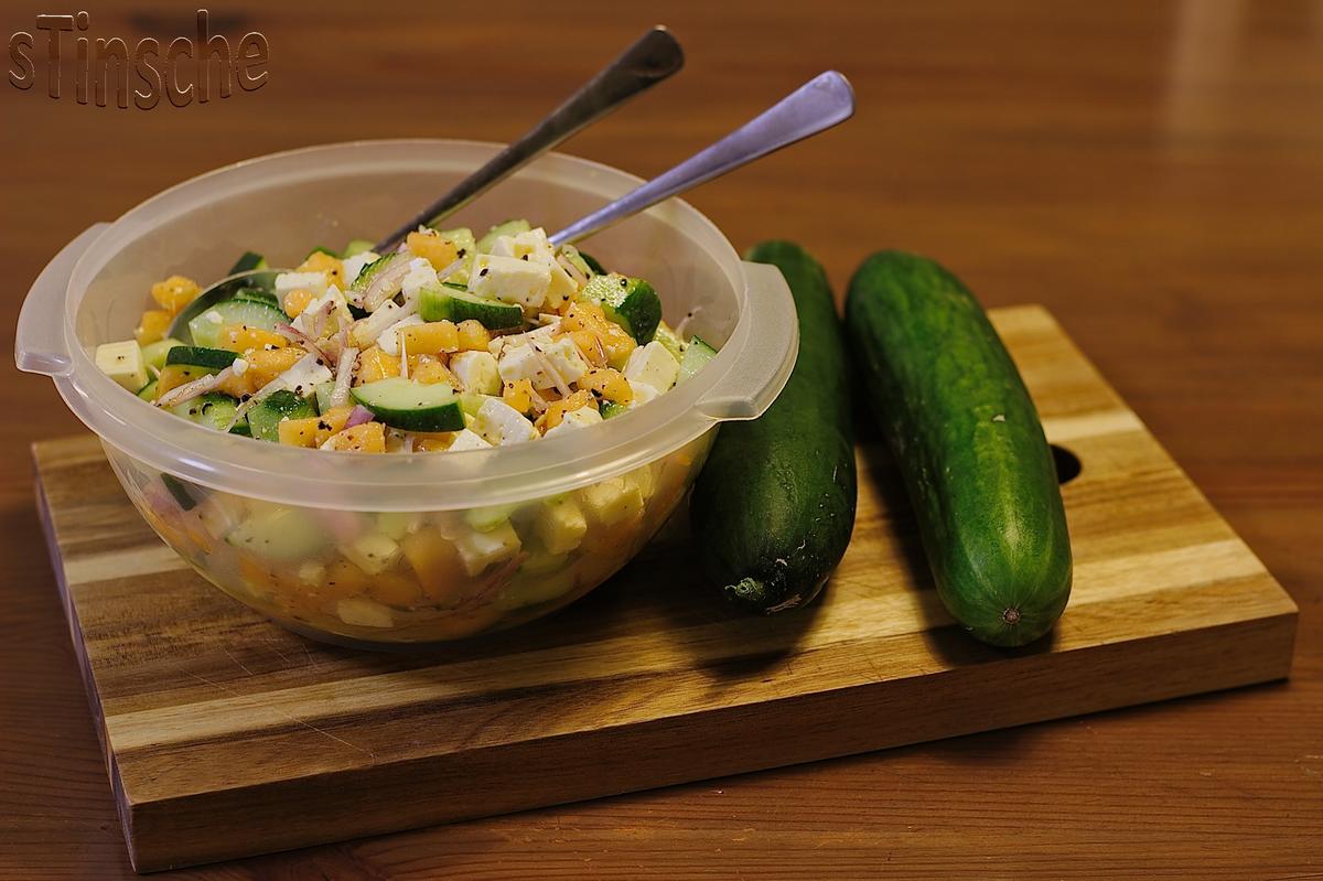 Gurken-Melonen-Feta-Salat - Rezept - Bild Nr. 6148