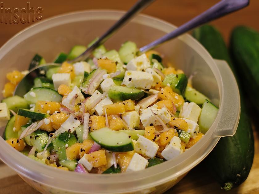 Gurken Melonen Feta Salat - einfach - von sTinsche