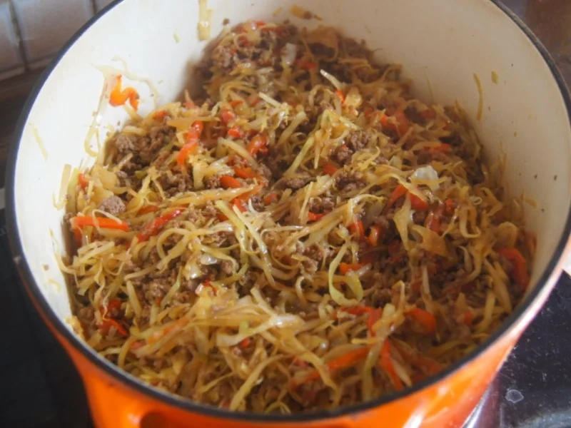 Rezept: Frühlingsrollen mit Rindermett, Weißkohl, Sprossen und Paprika Bild Nr. 6204 Frühlingsrollen mit Rindermett, Weißkohl, Sprossen und Paprika - Rezept - Bild Nr. 6204