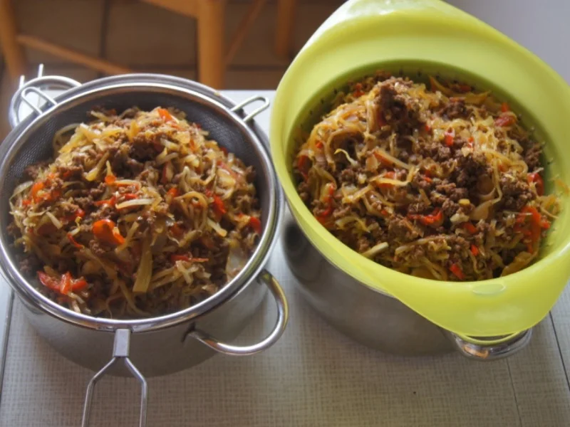 Rezept: Frühlingsrollen mit Rindermett, Weißkohl, Sprossen und Paprika Bild Nr. 6206 Frühlingsrollen mit Rindermett, Weißkohl, Sprossen und Paprika - Rezept - Bild Nr. 6206