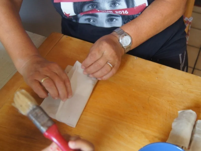 Rezept: Frühlingsrollen mit Rindermett, Weißkohl, Sprossen und Paprika Bild Nr. 6209 Frühlingsrollen mit Rindermett, Weißkohl, Sprossen und Paprika - Rezept - Bild Nr. 6209