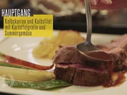 Kalbskarree und Kalbsfilet mit Kartoffelgratin und Sommergemüse - Rezept - Bild Nr. 6221