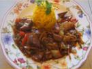Kalbsleber mit Gemüse im Wok und gelber Basmatireis - Rezept - Bild Nr. 6208