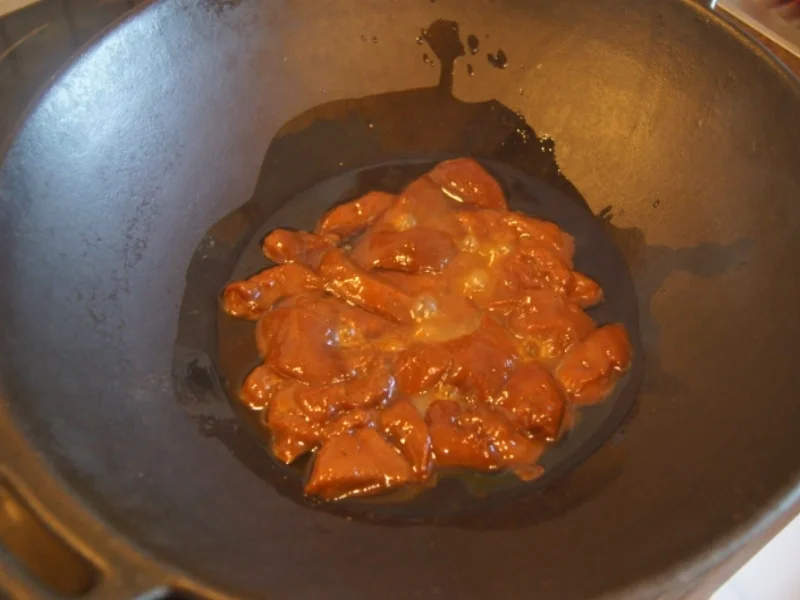 Rezept: Kalbsleber mit Gemüse im Wok und gelber Basmatireis Bild Nr. 6212 Kalbsleber mit Gemüse im Wok und gelber Basmatireis - Rezept - Bild Nr. 6212