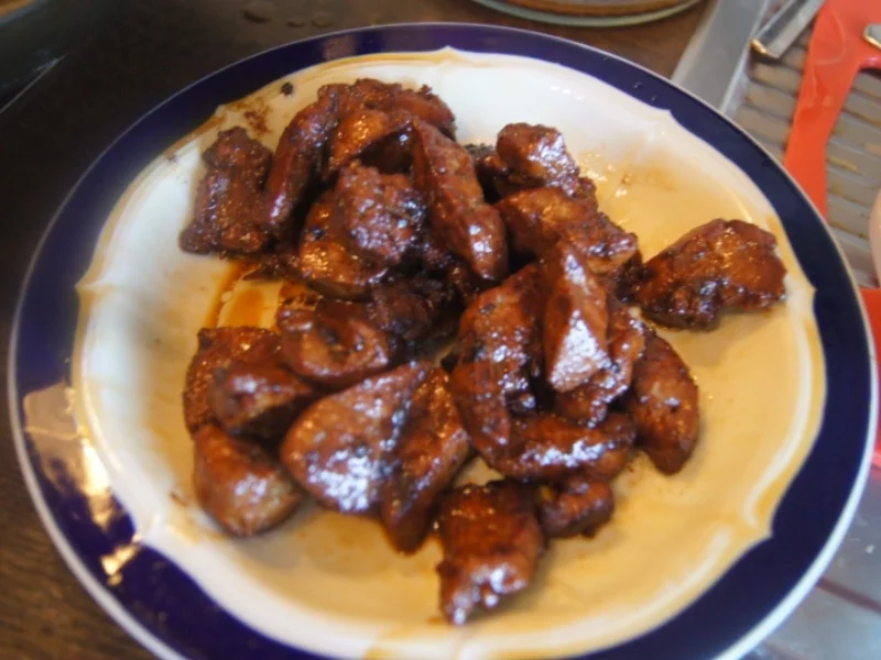 Rezept: Kalbsleber mit Gemüse im Wok und gelber Basmatireis Bild Nr. 6214 Kalbsleber mit Gemüse im Wok und gelber Basmatireis - Rezept - Bild Nr. 6214