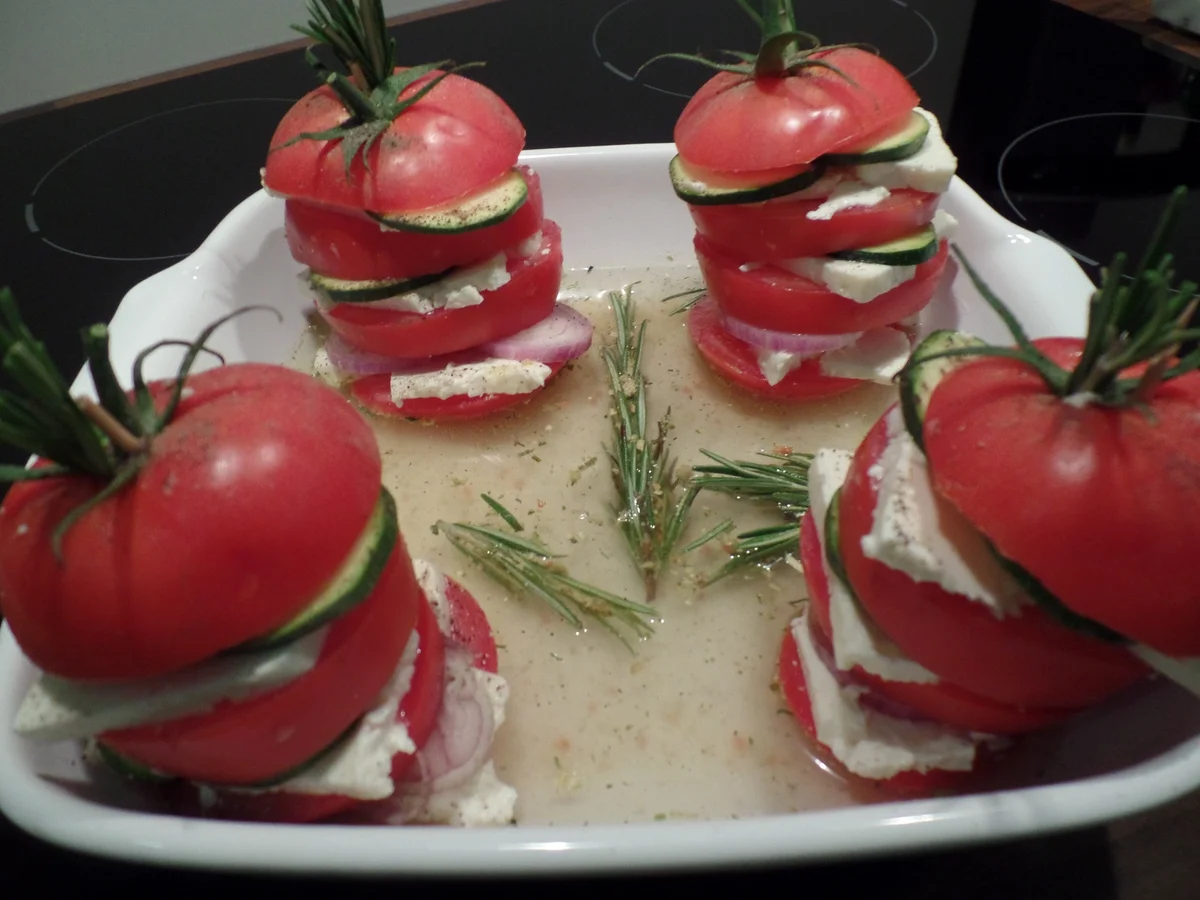 Gemüse-Türmchen mit Feta - Rezept - Bild Nr. 6222