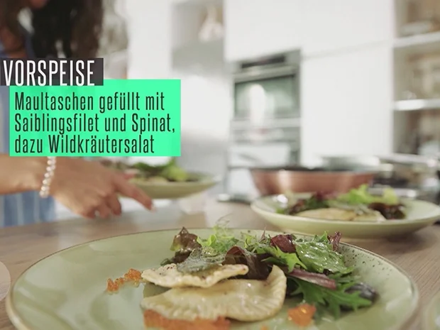 Maultaschen vom Bachsaibling mit Wildkräutersalat - Rezept - Bild Nr. 6223