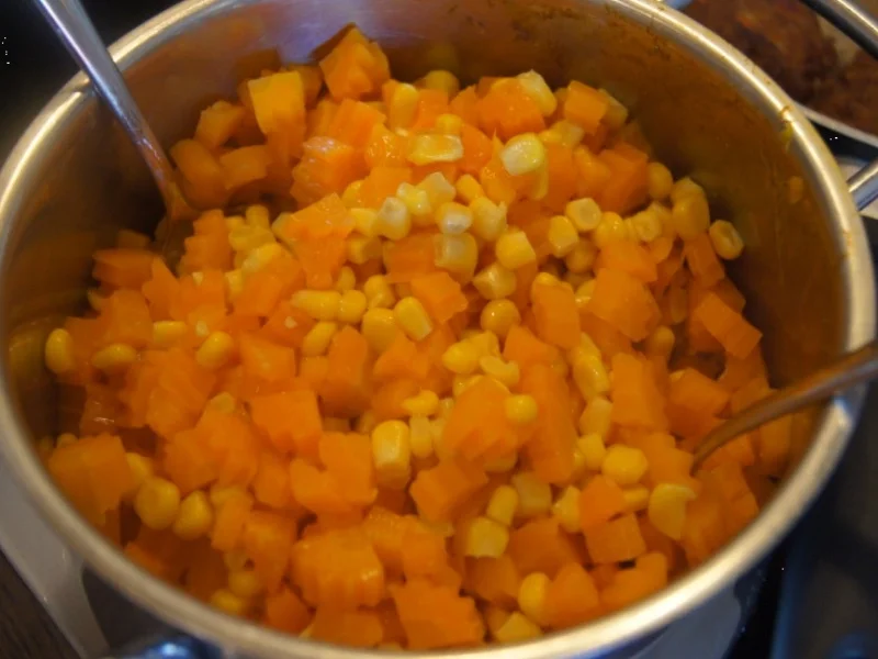 Herzhafte Buletten mit pikanter Sauce, Möhren-Mais-Gemüse und Kurkuma-Kartoffeln - Rezept - Bild Nr. 6240