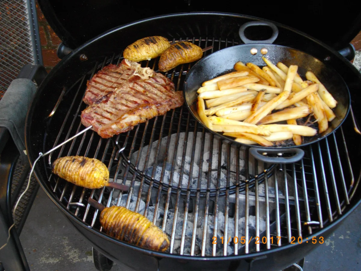 T-Bone Steak mit gebratenen Spargel und Fächerkartoffel - Rezept - Bild Nr. 6239