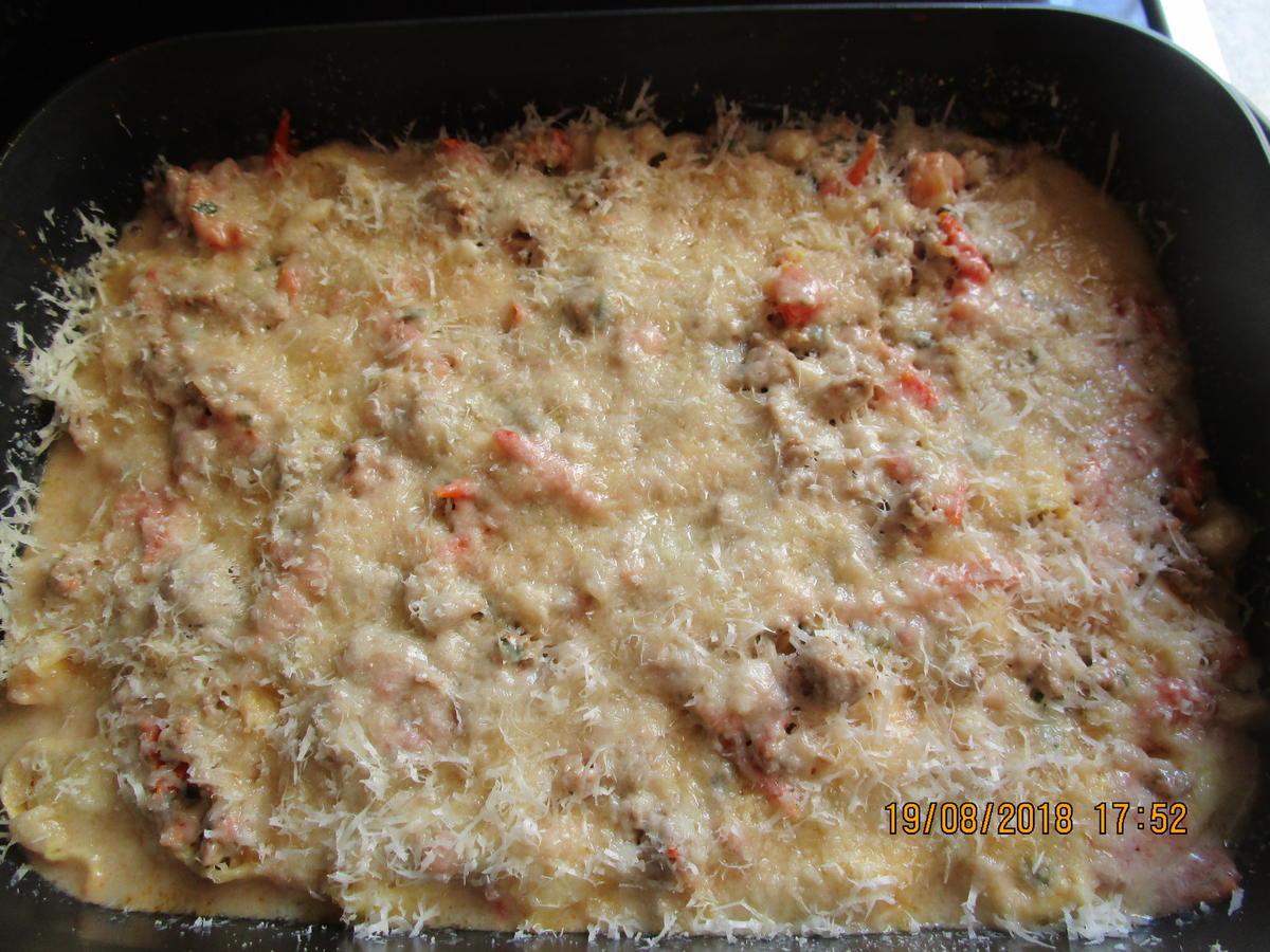 auflauf: tortellini, hack, tomaten, basilikum - Rezept - Bild Nr. 6254