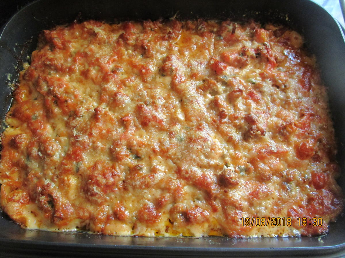 auflauf: tortellini, hack, tomaten, basilikum - Rezept - Bild Nr. 6255
